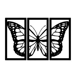 وکتور تابلو – استیکر پروانه سه تیکه