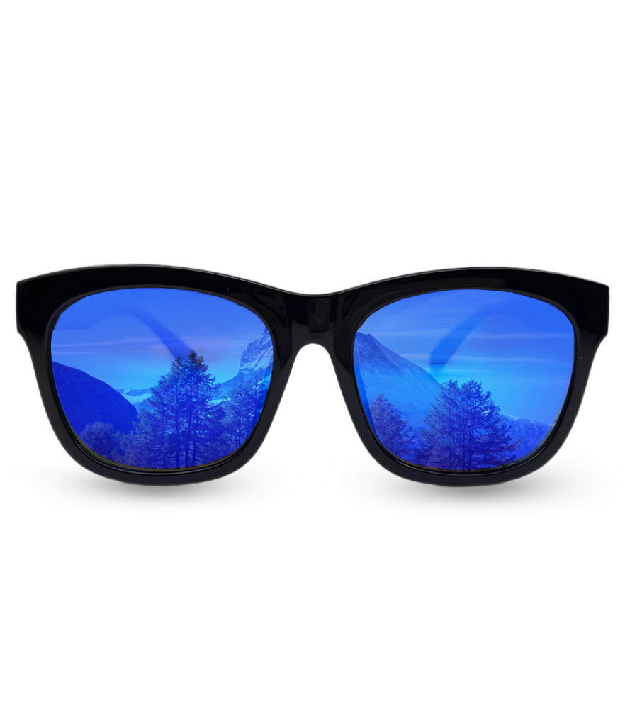 عینک آفتابی مردانه مشکی آبی مربعی برند پلیس پلاریزه